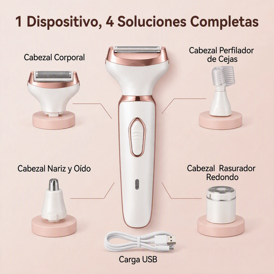Depiladora 4 en 1 ✨ Cuida tu piel de rostro y cuerpo fácilmente ¡Envío Gratis!